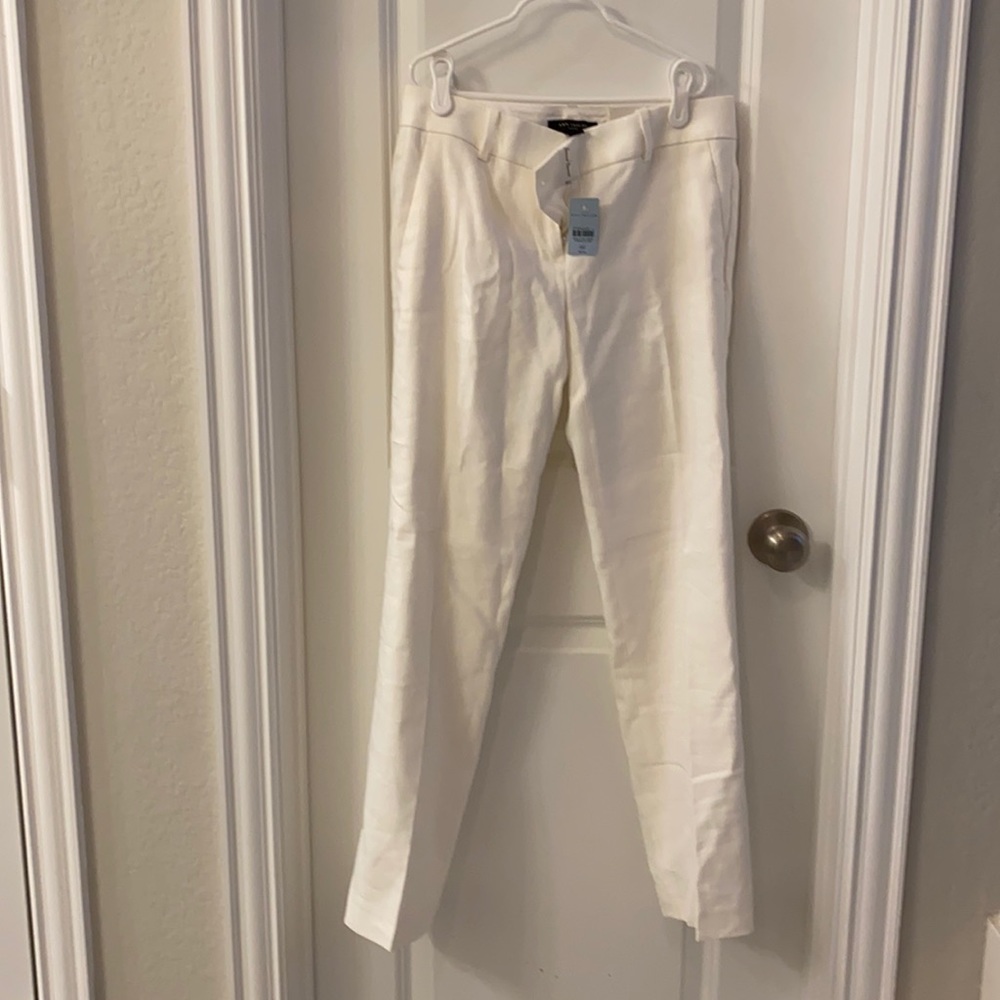 NWT Ann Taylor white linen pants.